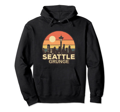 Seattle Grunge Skyline Hoodie - Aesthetic Graphic Men Women