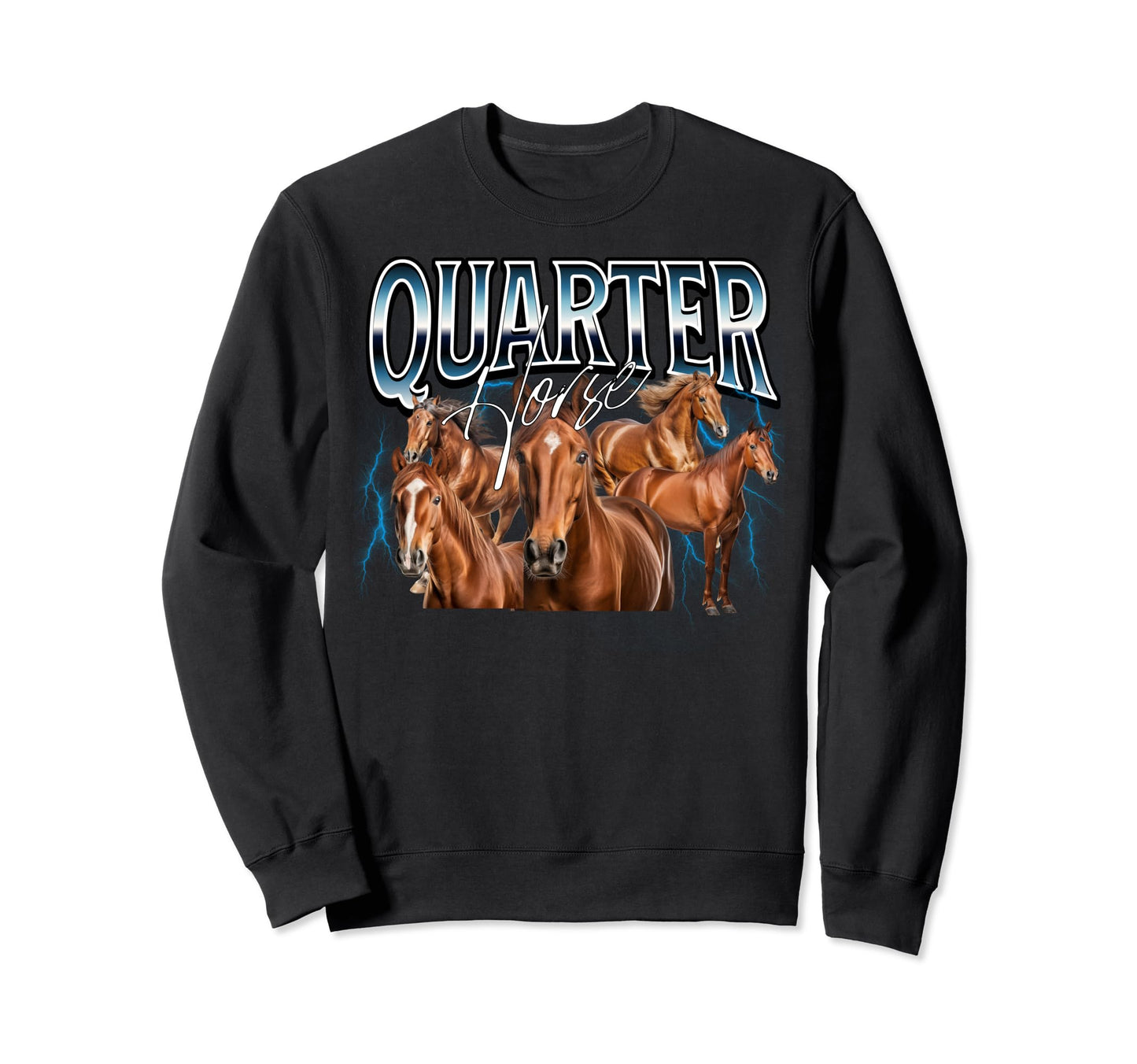 Quarter Horse 90S Bootleg Grunge Sweatshirt - Novelty Apparel for Adults