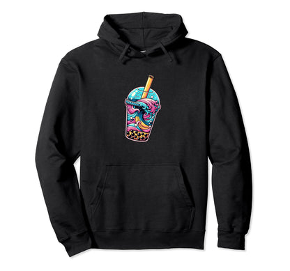 Vaporwave Aesthetic Bubble Boba Tea Great Hoodie - Graphic Print Men Women
