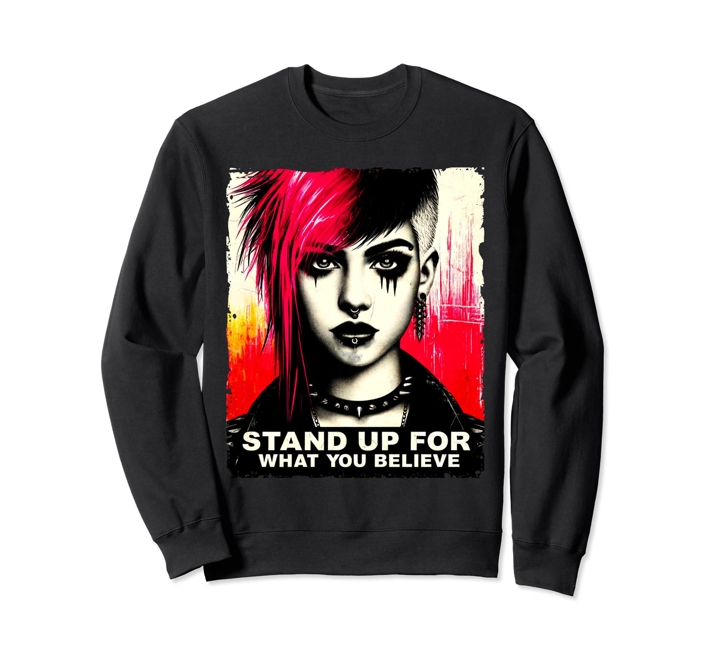 Punk Graffiti Grunge 90S Distressed Sweatshirt - Streetwear Style Men Women