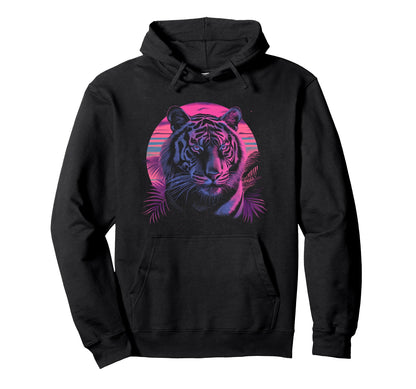 Tiger Vaporwave Aesthetic Synthwave Hoodie - Streetwear Style Men Women