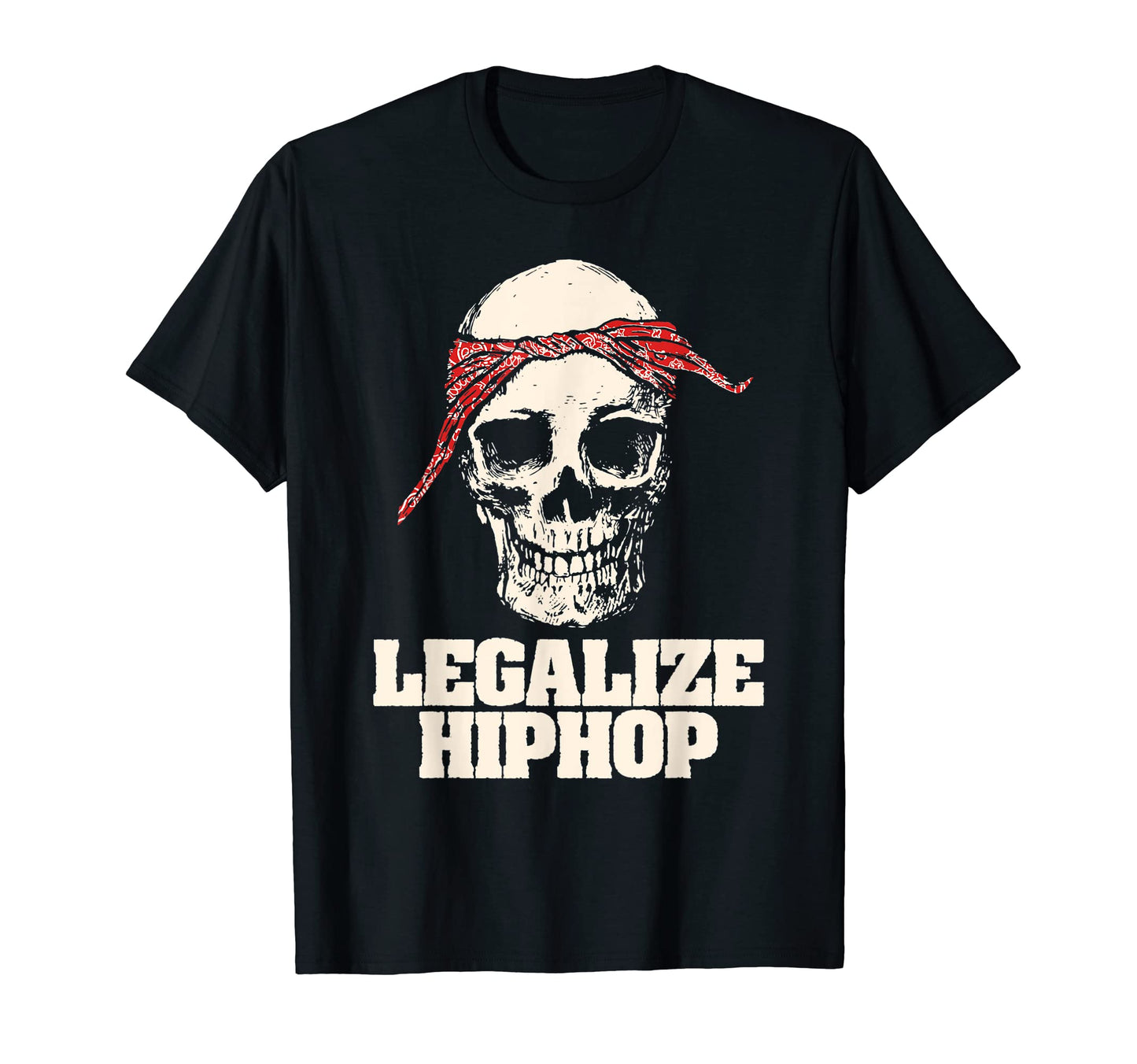 Legalize Hiphop Skull Do Rag Bandana T-Shirt - Minimalist Print for Adults