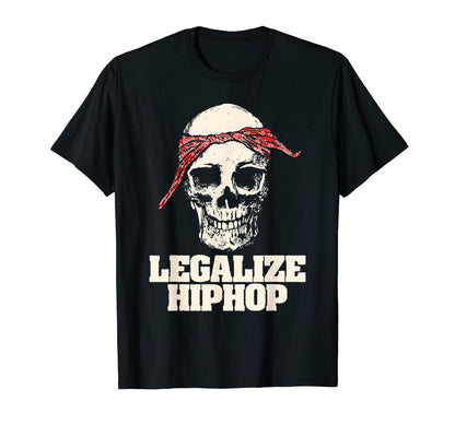 Legalize Hiphop Skull Do Rag Bandana T-Shirt - Minimalist Print for Adults