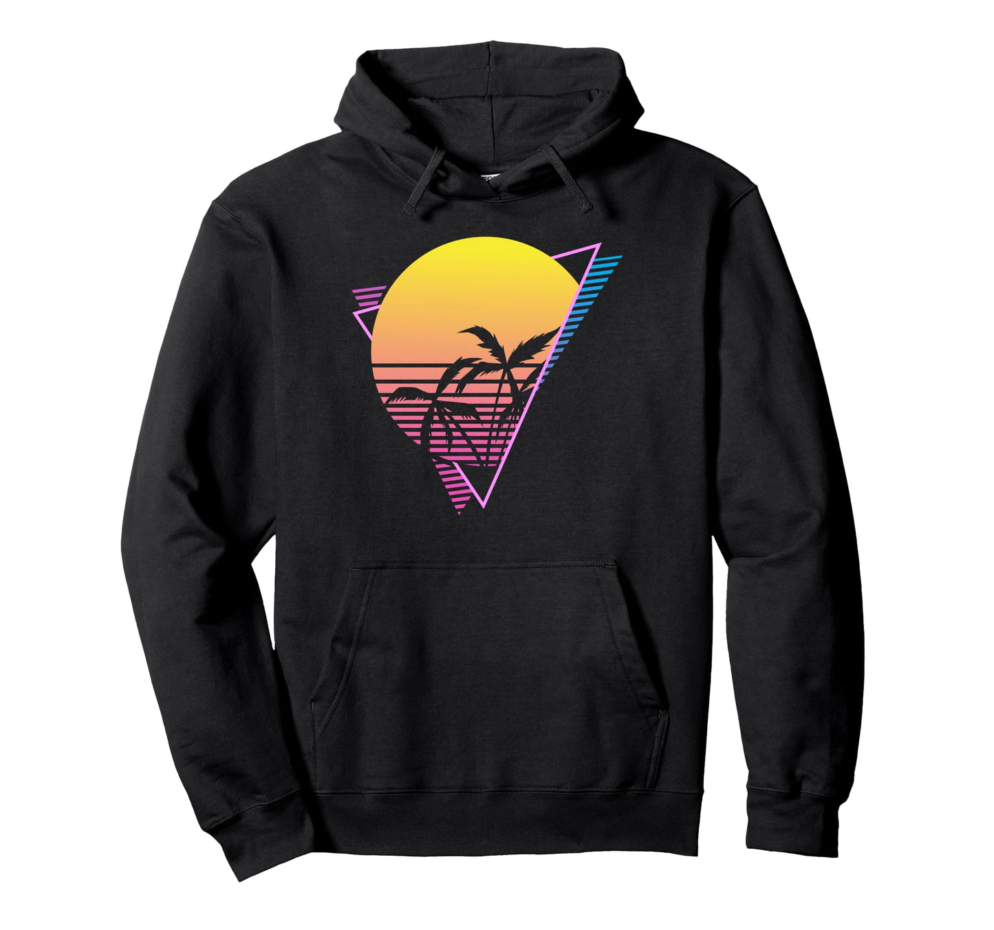 Sunset Palm Trees Synthwave Vaporwave Hoodie - Unique Graphic for Adults