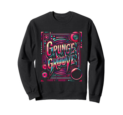 Grunge Groove 90S Alternative Rock Sweatshirt - Custom Art Print Unisex