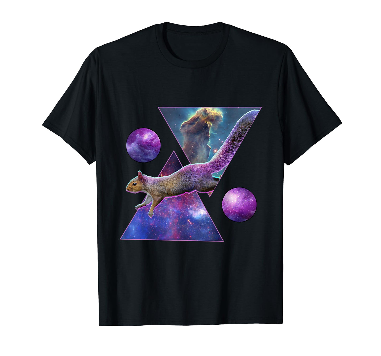 Vaporwave Squirrel Space Art Aesthetic T-Shirt - Unique Graphic Men Women