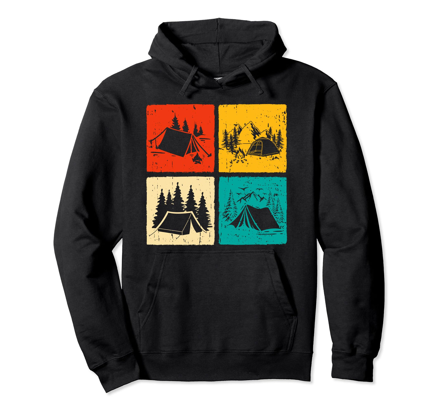 Camping Silhouette Outdoors Hoodie - Casual Everyday Wear Men Women