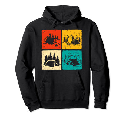 Camping Silhouette Outdoors Hoodie - Casual Everyday Wear Men Women