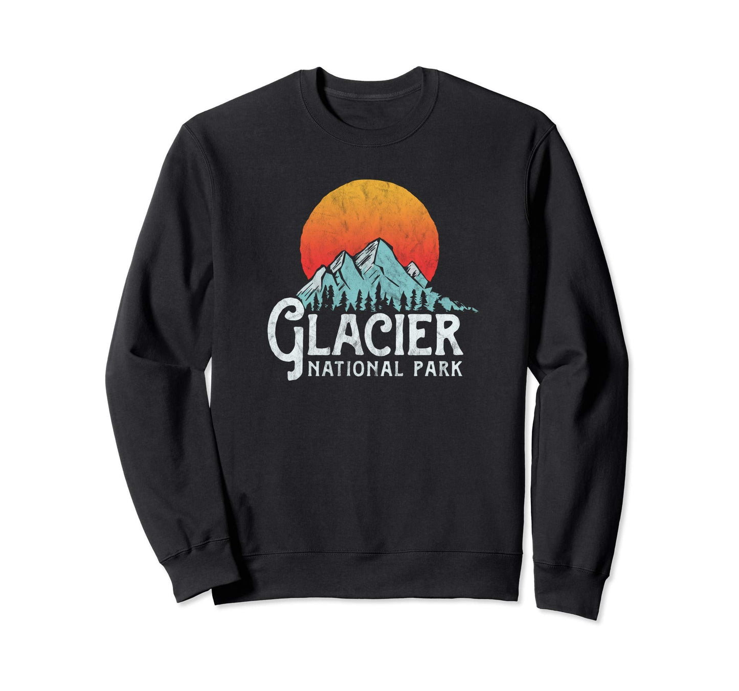 Glacier National Park Montana Sweatshirt - Custom Art Print Unisex