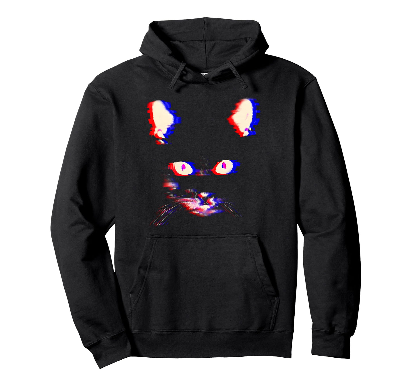Trippy Psychedelic Cat Vaporwave Hoodie - Graphic Print for Adults