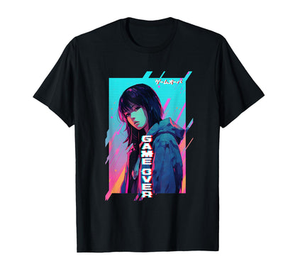 Game Over Sad Japanese Anime T-Shirt - Fun Novelty Design for Adults