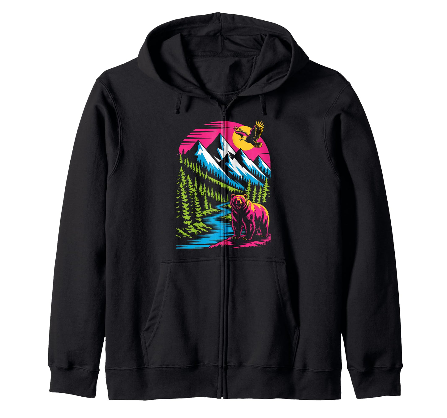 Wildlife Nature Inspired Usa Sweatshirt - Minimalist Print Men Women