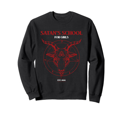 Satans School Baphomet Mallgoth Sadgirl Sweatshirt - Unique Graphic Unisex