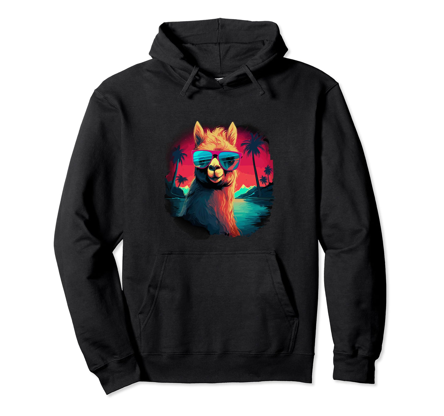 Funny Alpaca Vaporwave Aesthetic Hoodie - Aesthetic Graphic Men Women
