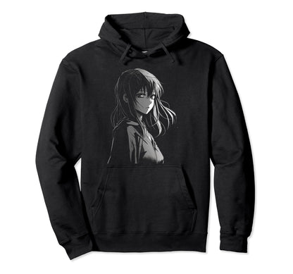 Sad Anime Goth Aesthetic Japanese Hoodie - Novelty Apparel Men Women