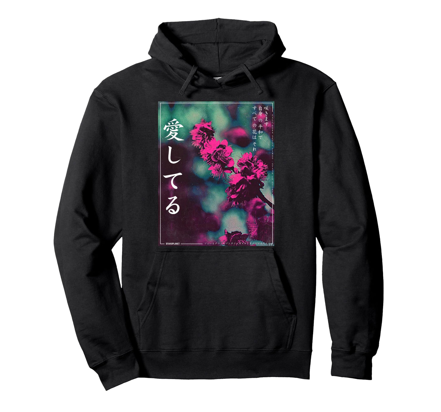 Vaporwave Vibes Flower Japanese Grunge Hoodie - Graphic Print Men Women