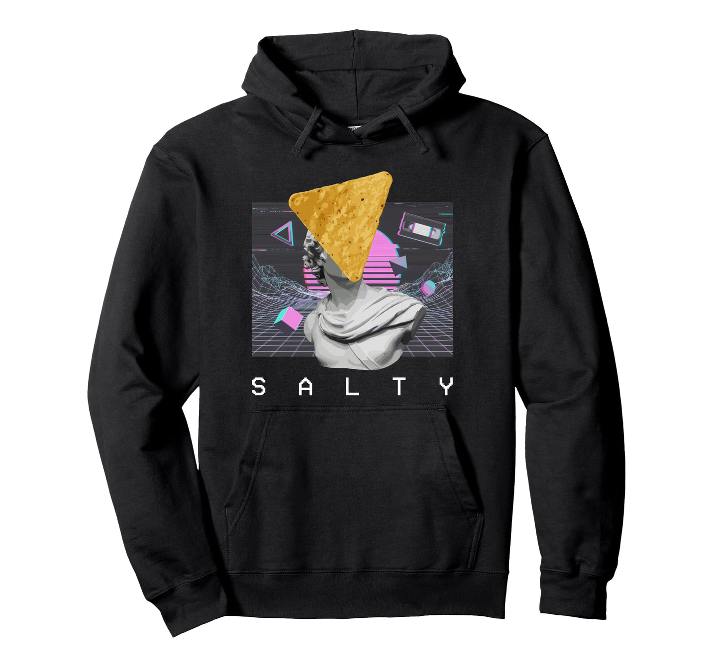 Salty Vaporwave Aesthetic Statue Hoodie - Aesthetic Graphic Unisex