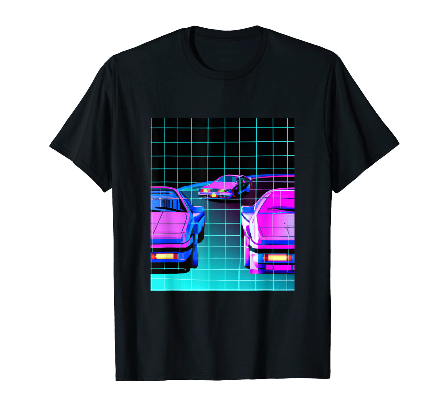Vaporwave Car Synthwave City T-Shirt - Novelty Apparel for Adults