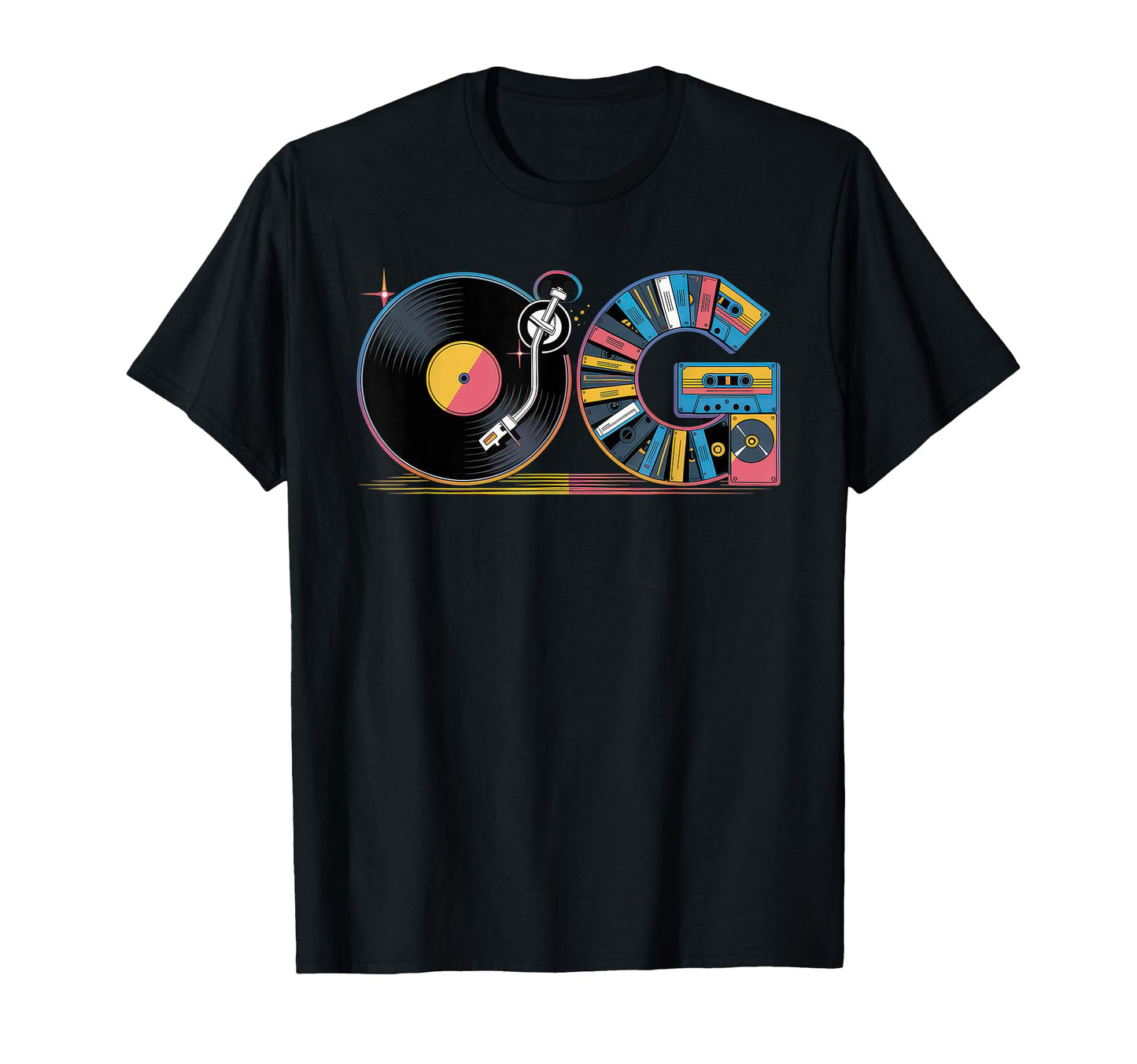 Old School Og Hip Hop Vinyl Cds Tapes T-Shirt - Fun Novelty Design Unisex