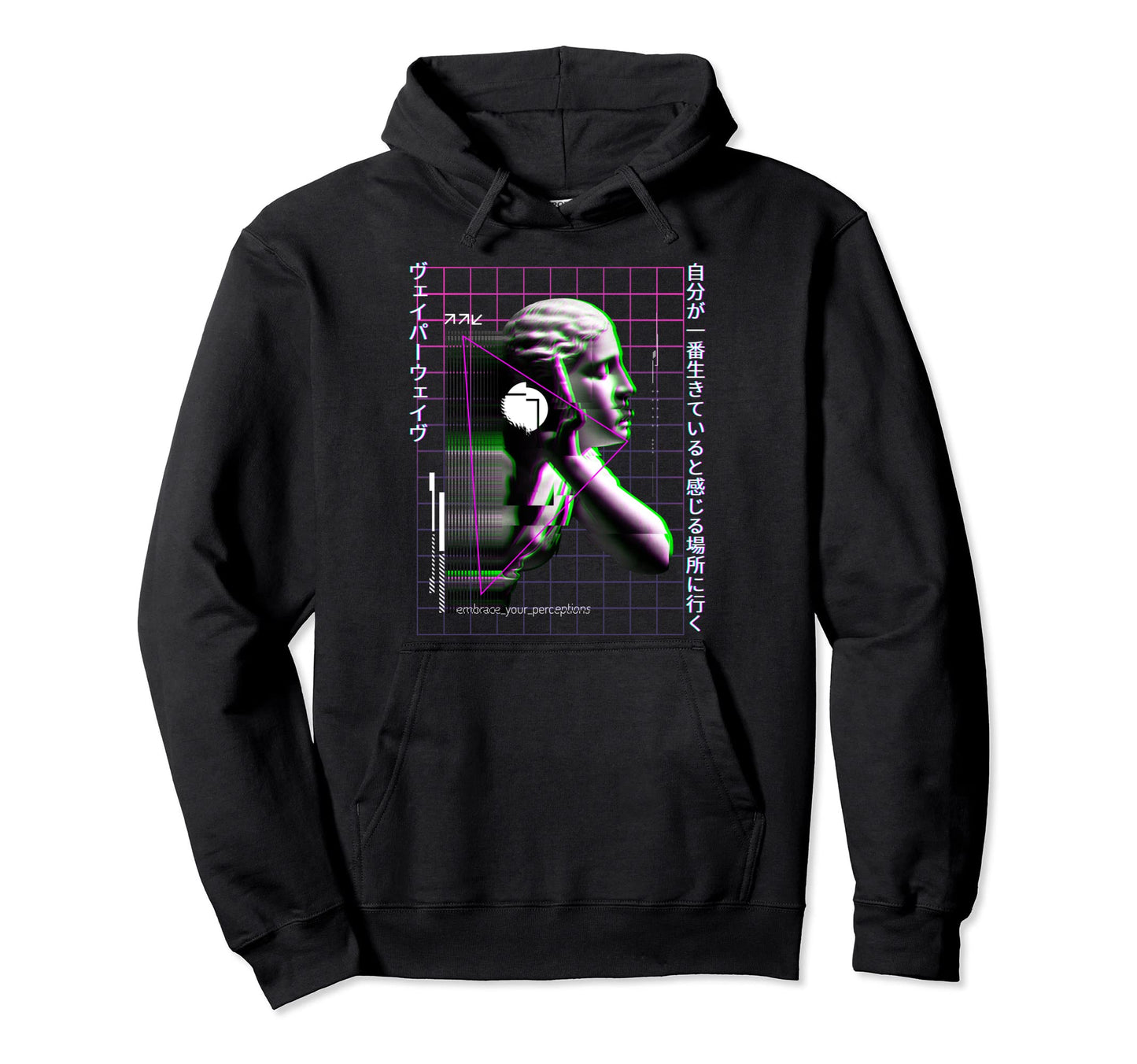 Vaporwave Statue Aesthetic Art Glitch Hoodie - Trendy Graphic Unisex