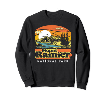Mount Rainier National Park 80S Sweatshirt - Fun Novelty Design Unisex