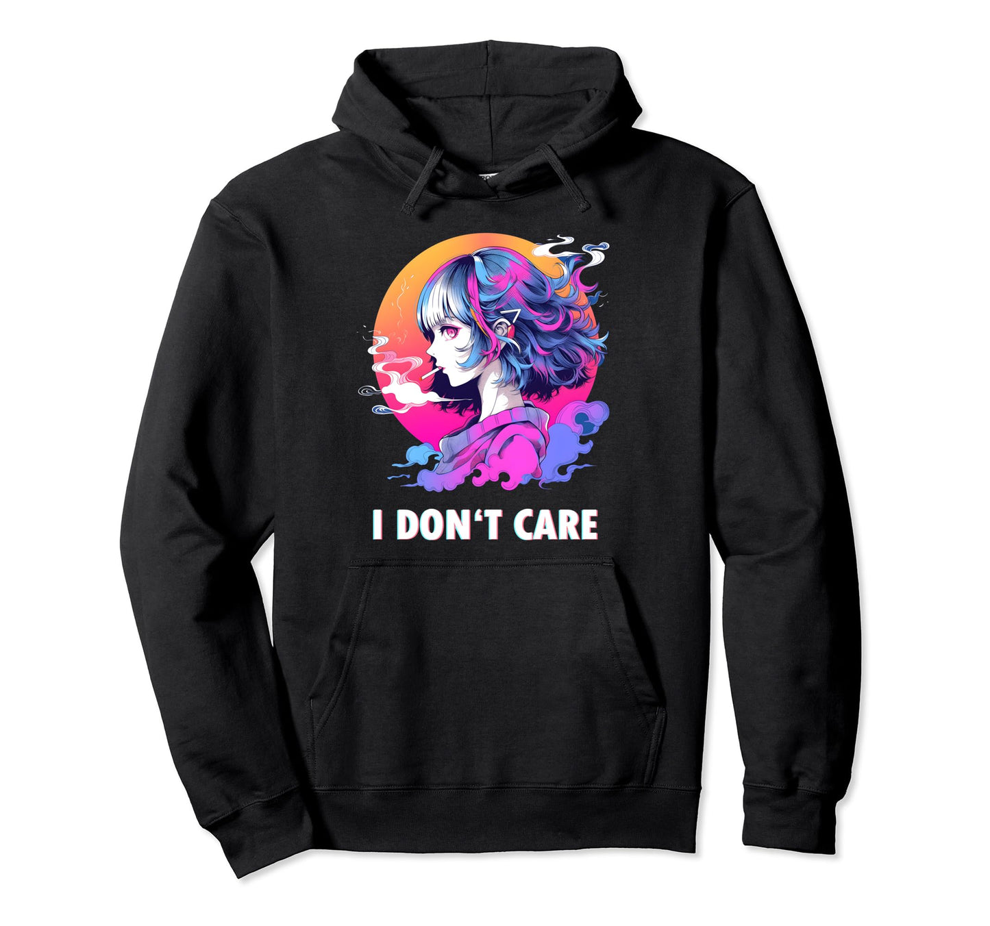 Aesthetic Vaporwave I Dont Care Hoodie - Novelty Apparel Men Women