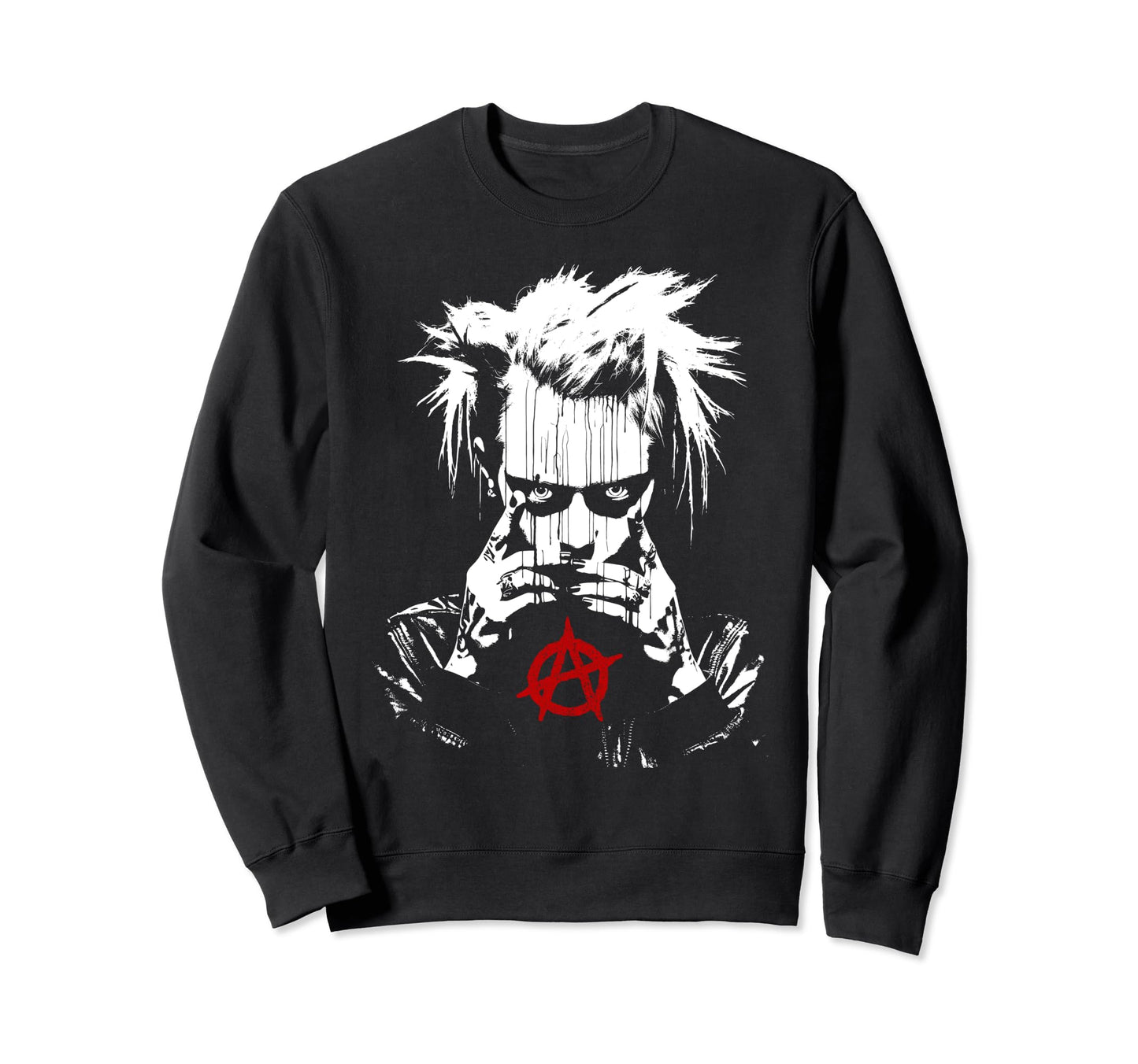 Grunge Distressed Punk Aesthetic Sweatshirt - Casual Everyday Wear Unisex