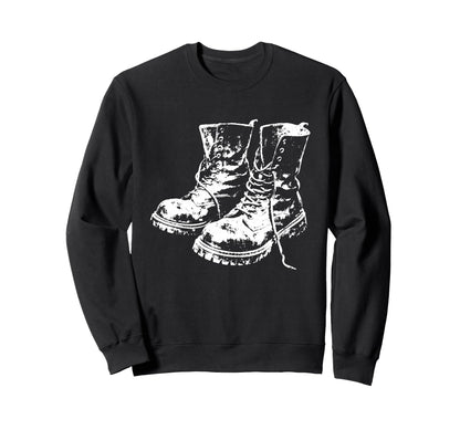Punk Rock Combat Boots 90S Grunge Sweatshirt - Unique Graphic for Adults