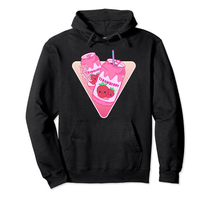Kawaii Strawberry Soda Vaporwave Hoodie - Unique Graphic Men Women