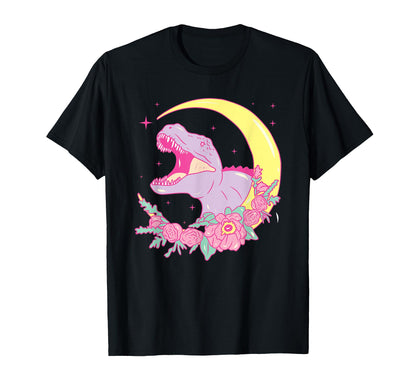 Pastel Goth Dinosaur T Rex Vaporwave T-Shirt - Custom Art Print for Adults