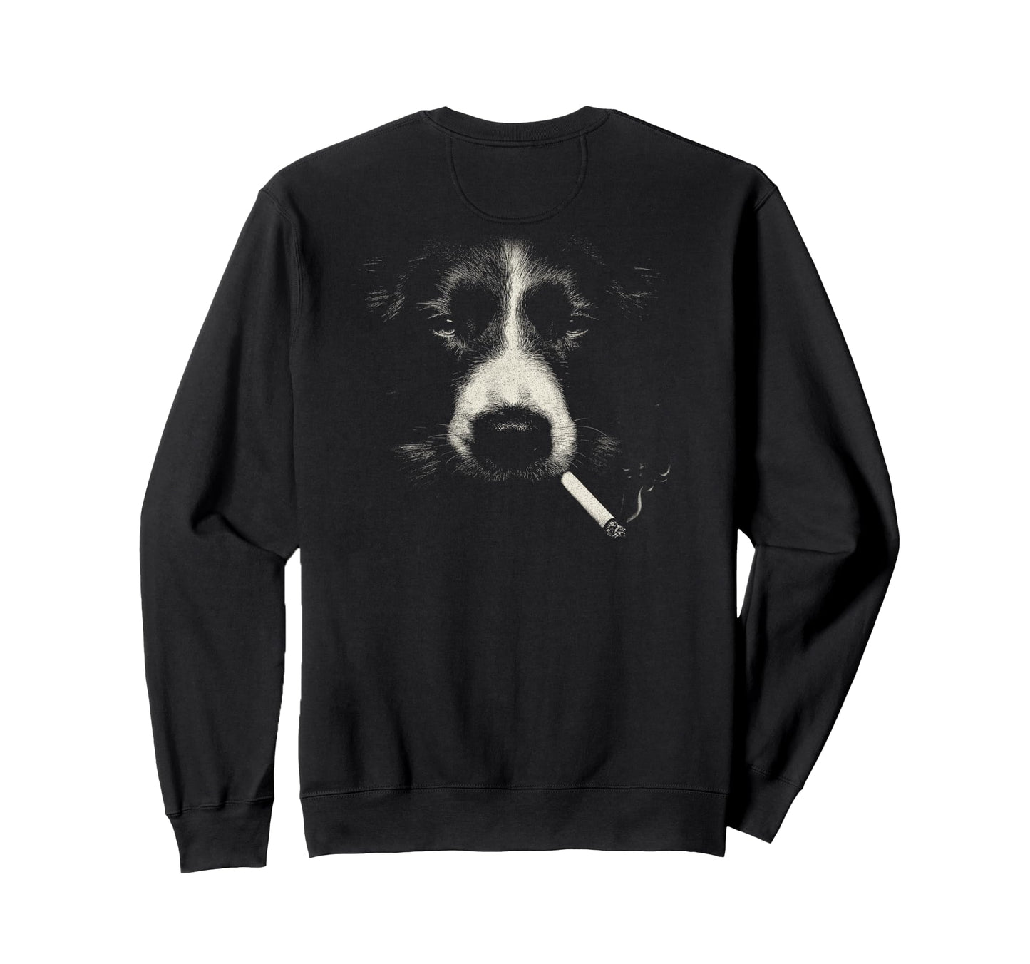 Border Collie Smoking Cigarette Sweatshirt - Casual Everyday Wear Unisex