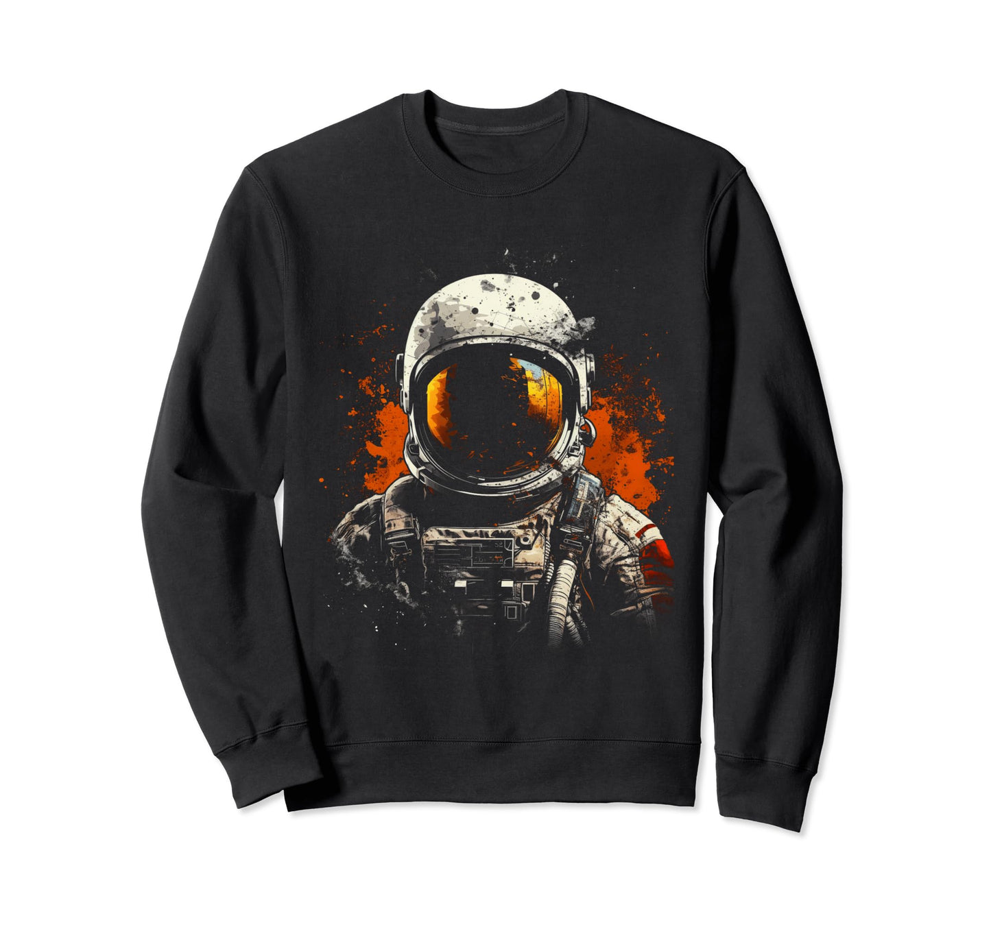Astronaut Space Distressed 90S Grunge Sweatshirt - Graphic Print Unisex