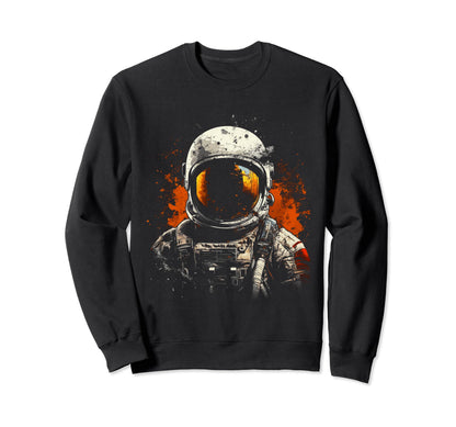Astronaut Space Distressed 90S Grunge Sweatshirt - Graphic Print Unisex