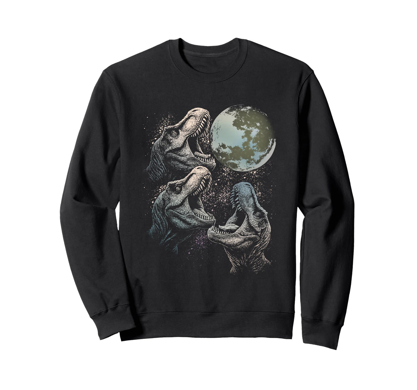 Three Velociraptor Dinosaur Howling Sweatshirt - Aesthetic Graphic Unisex