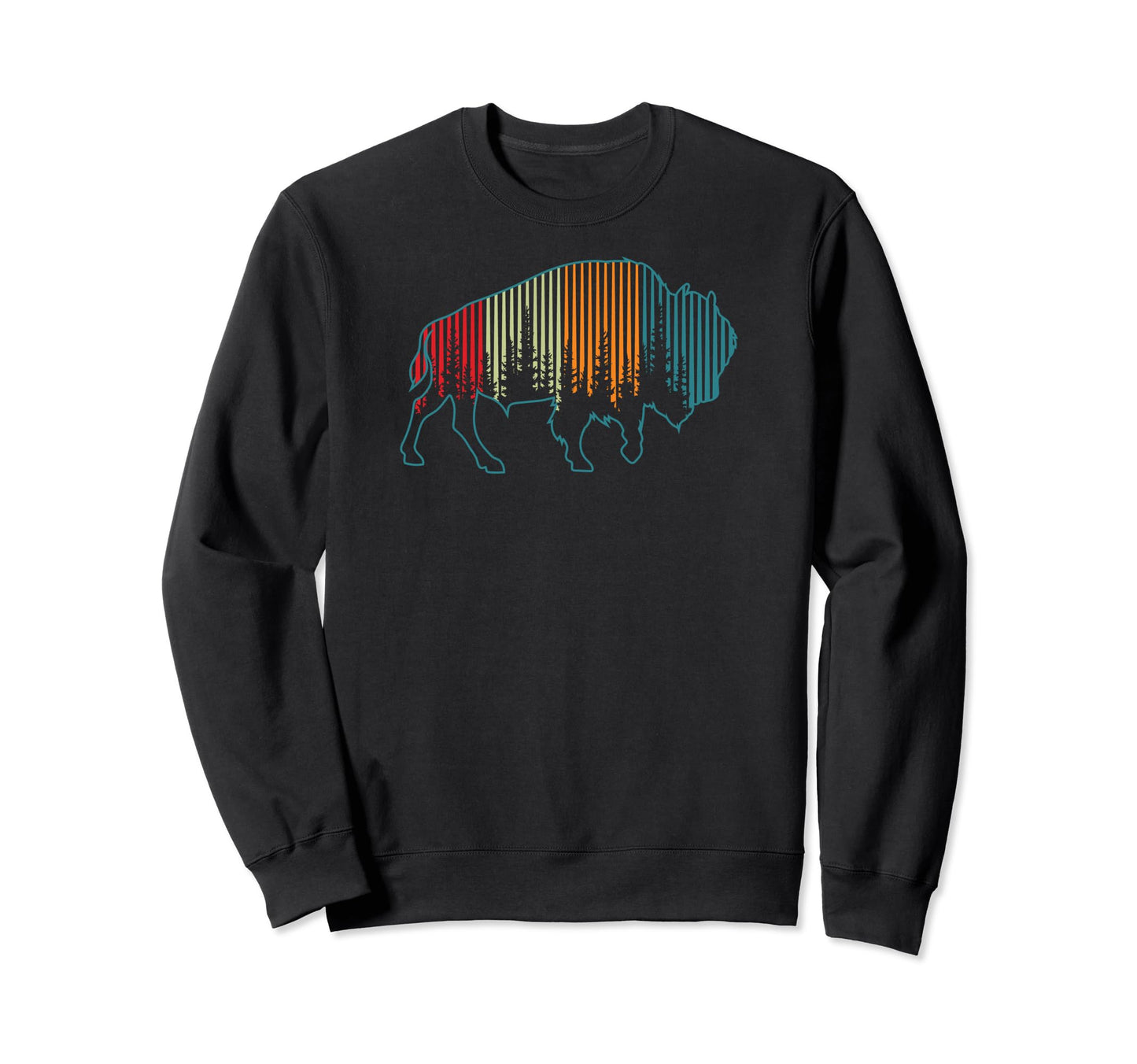 Bison American Buffalo National Park Sweatshirt - Aesthetic Graphic Unisex