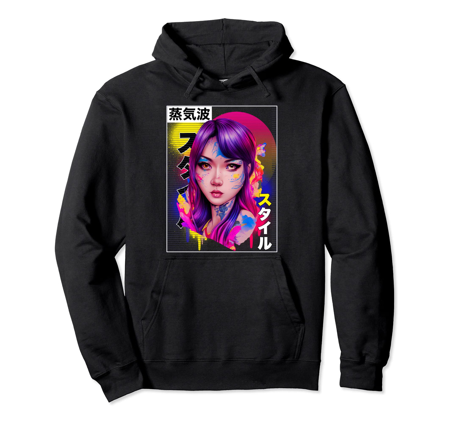 Japanese Vaporwave Aesthetic Hoodie - Fun Novelty Design for Adults