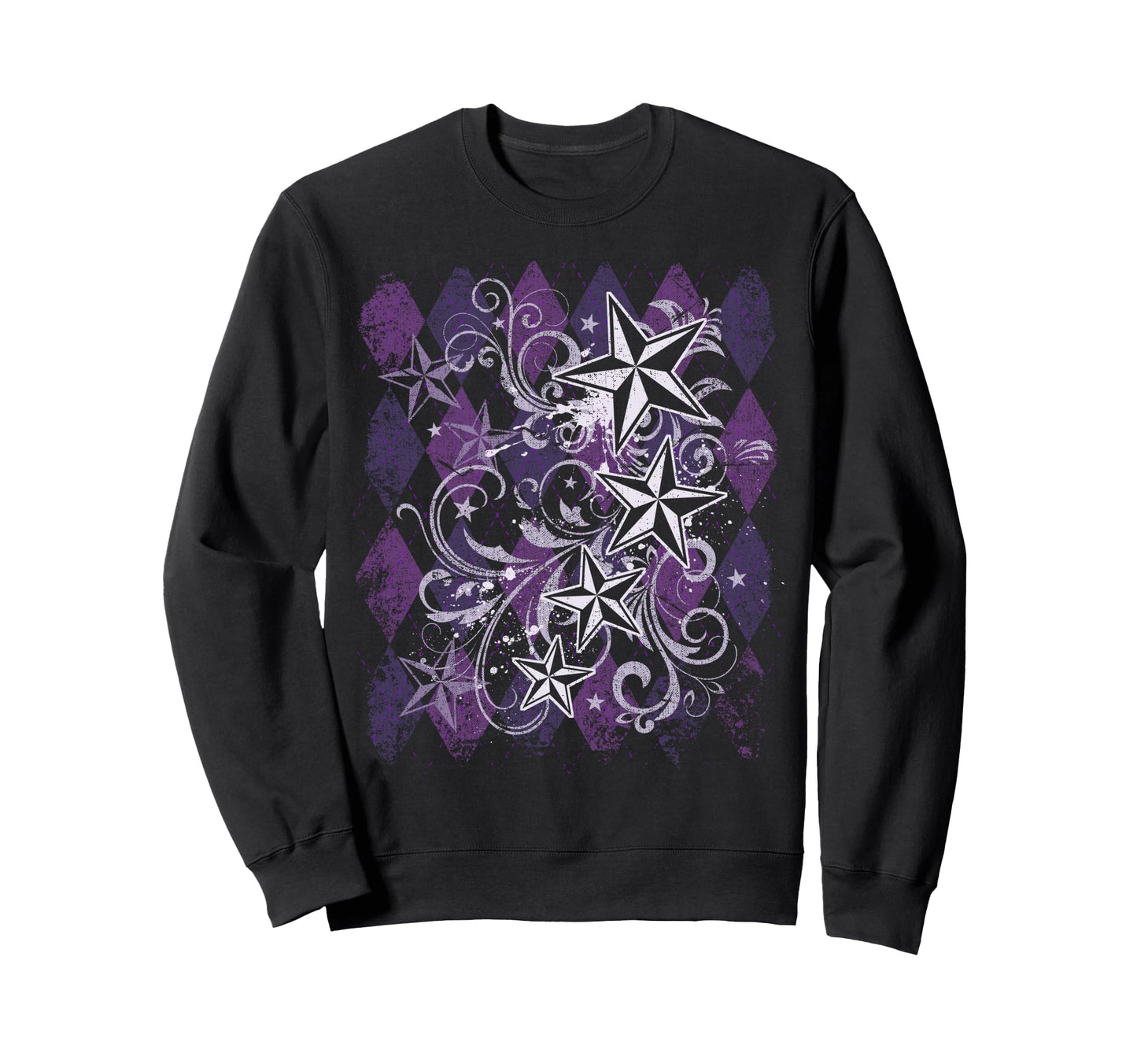 Emo 2000S Purple Star Fairy Sweatshirt - Streetwear Style for Adults