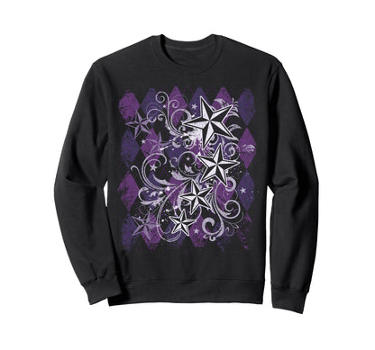 Emo 2000S Purple Star Fairy Sweatshirt - Streetwear Style for Adults