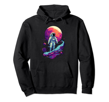 Aesthetic Vaporwave Astronaut Spaceman Hoodie - Unique Graphic Unisex