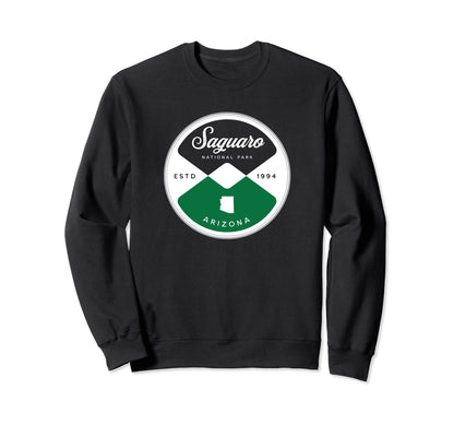Saguaro National Park Arizona Circle Sweatshirt - Custom Art Print Unisex