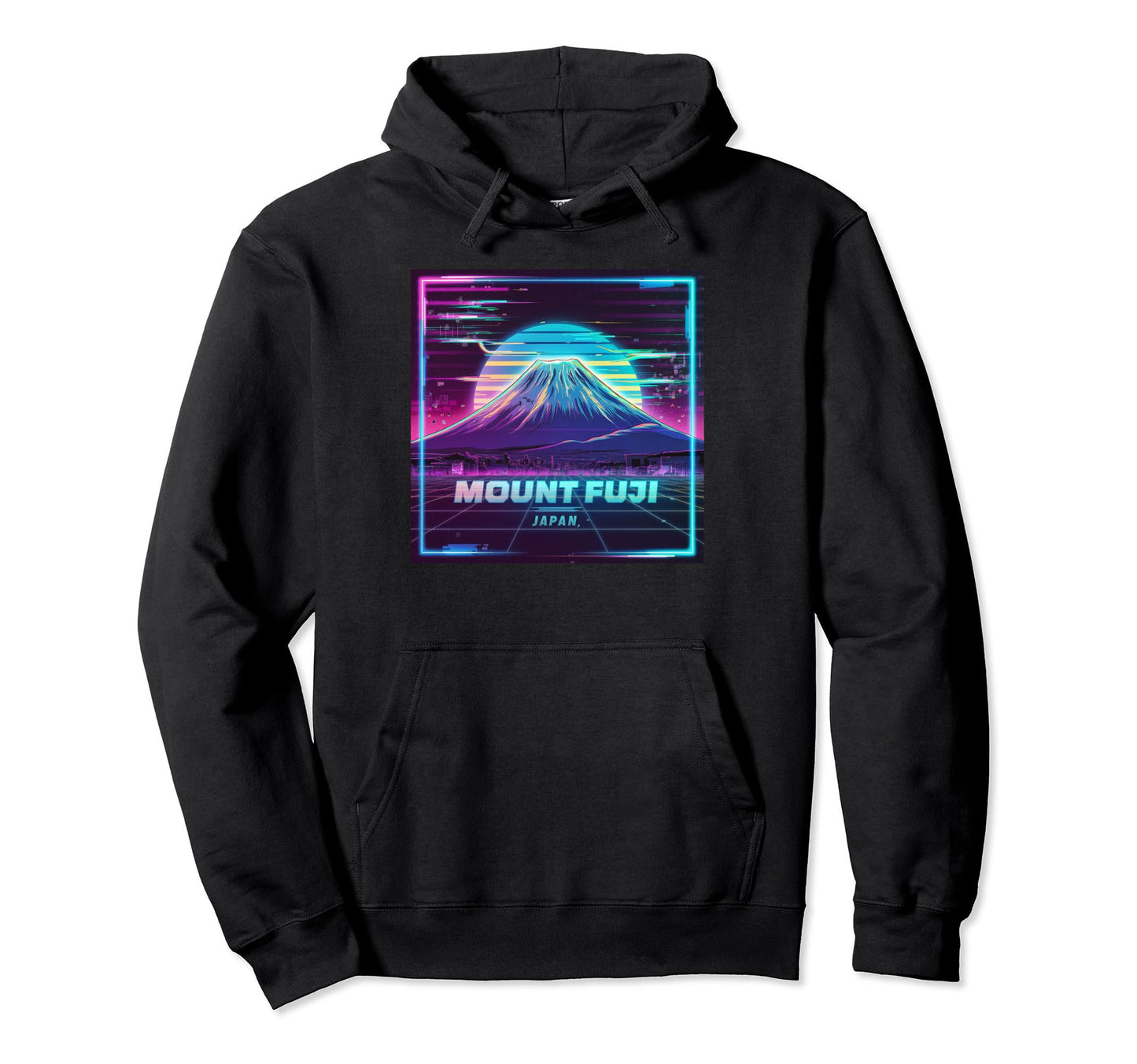 Mount Fuji Japan Vaporwave Aesthetic Hoodie - Minimalist Print for Adults