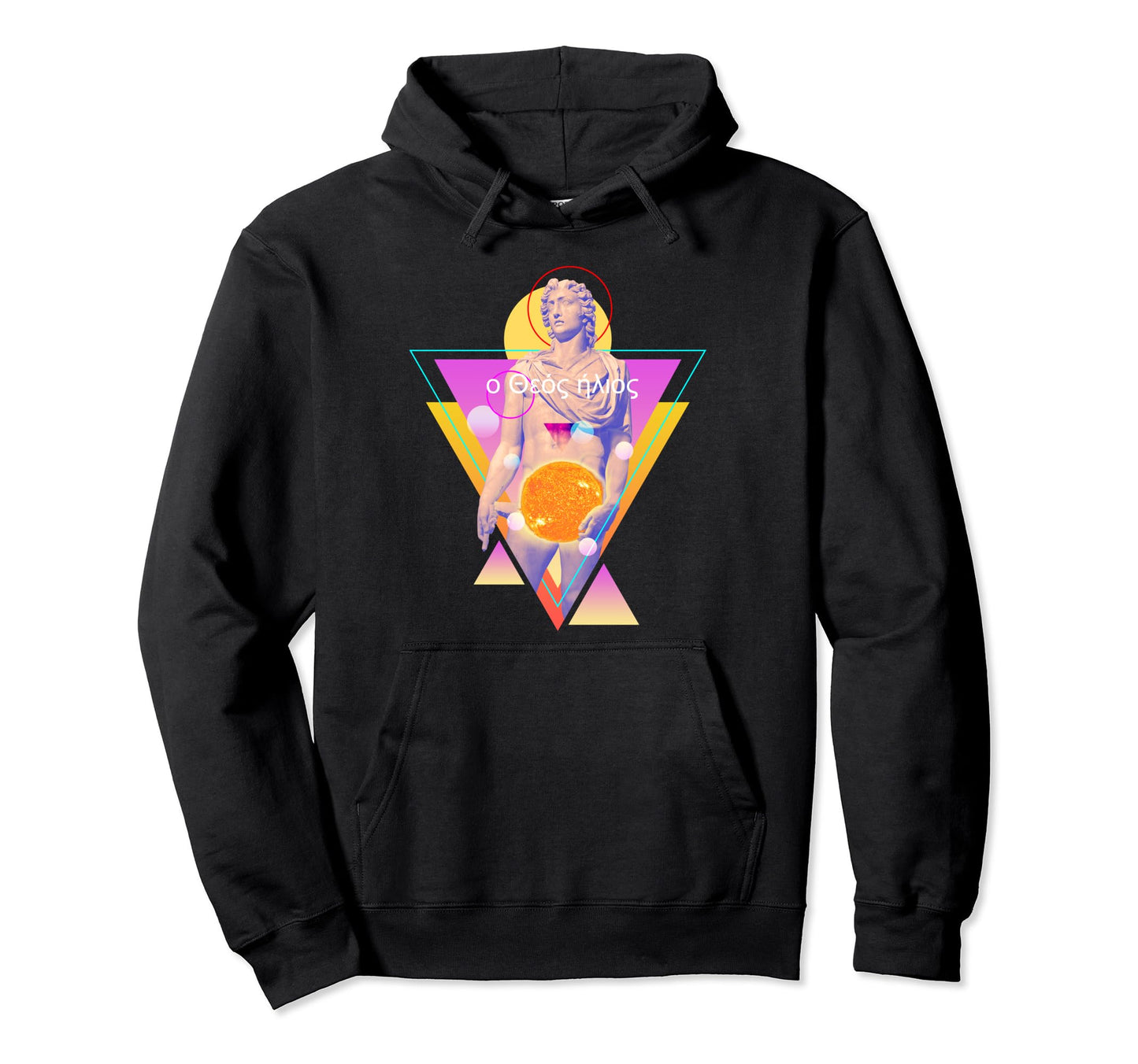 Helios Sun God Vaporwave Aesthetic Hoodie - Minimalist Print for Adults