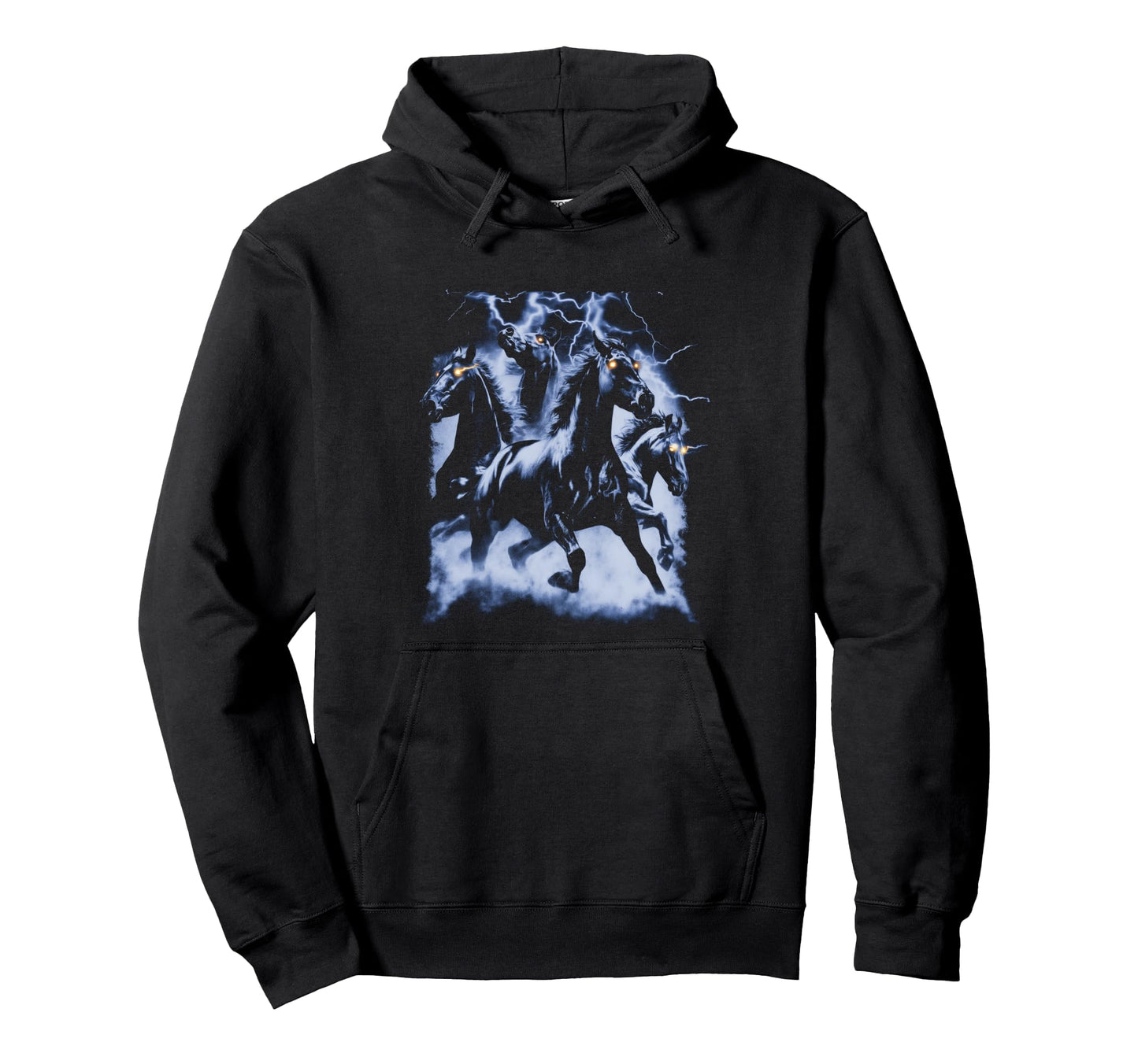 Horse Lightning 80S 90S Western Grunge Hoodie - Custom Art Print Men Women