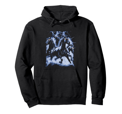 Horse Lightning 80S 90S Western Grunge Hoodie - Custom Art Print Men Women