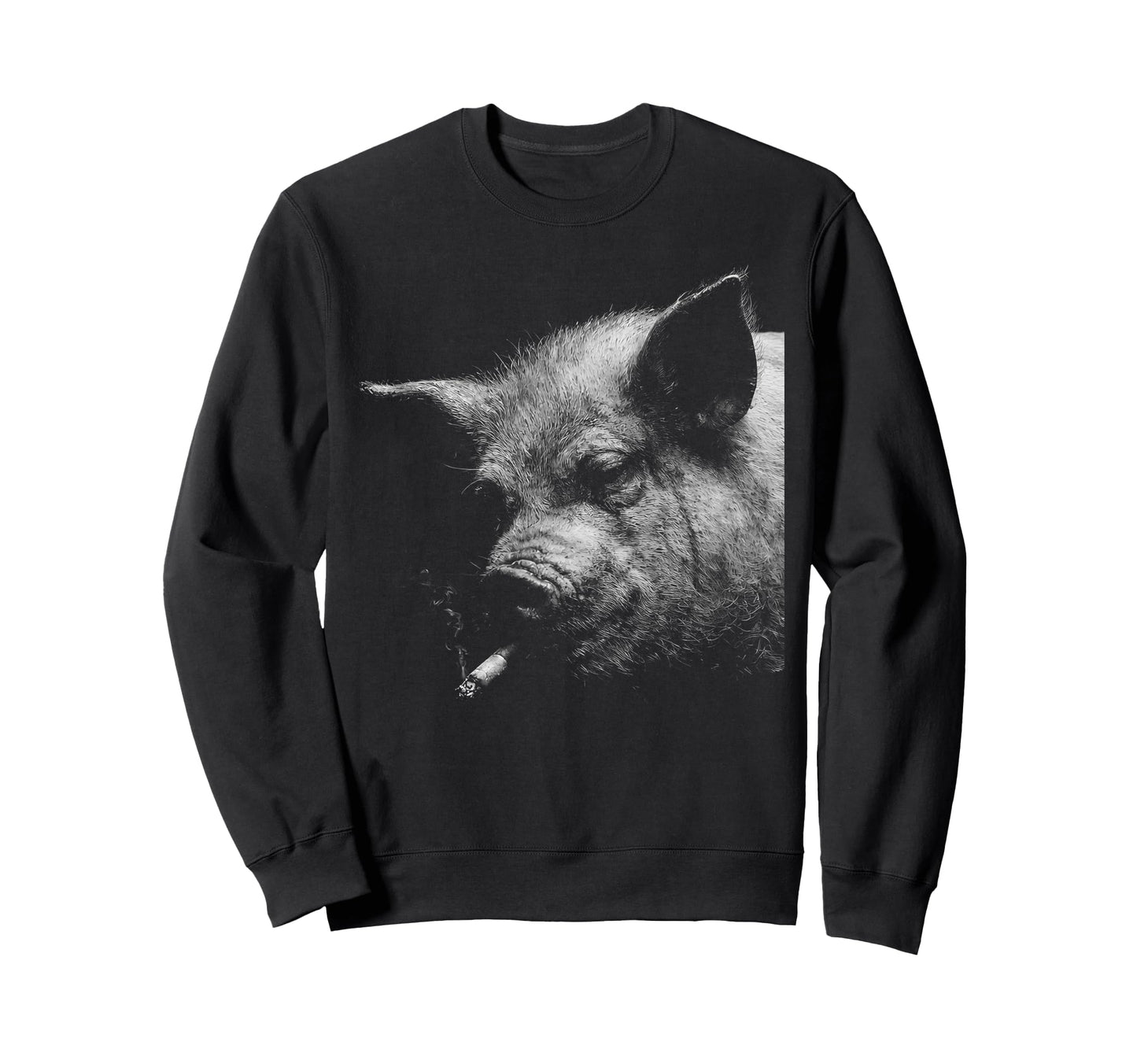 Grunge Cigarette Pig Meme 90S Sweatshirt - Aesthetic Graphic Unisex