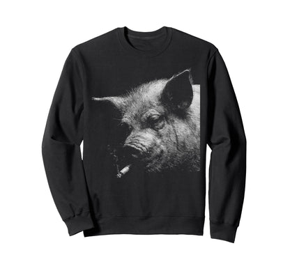 Grunge Cigarette Pig Meme 90S Sweatshirt - Aesthetic Graphic Unisex