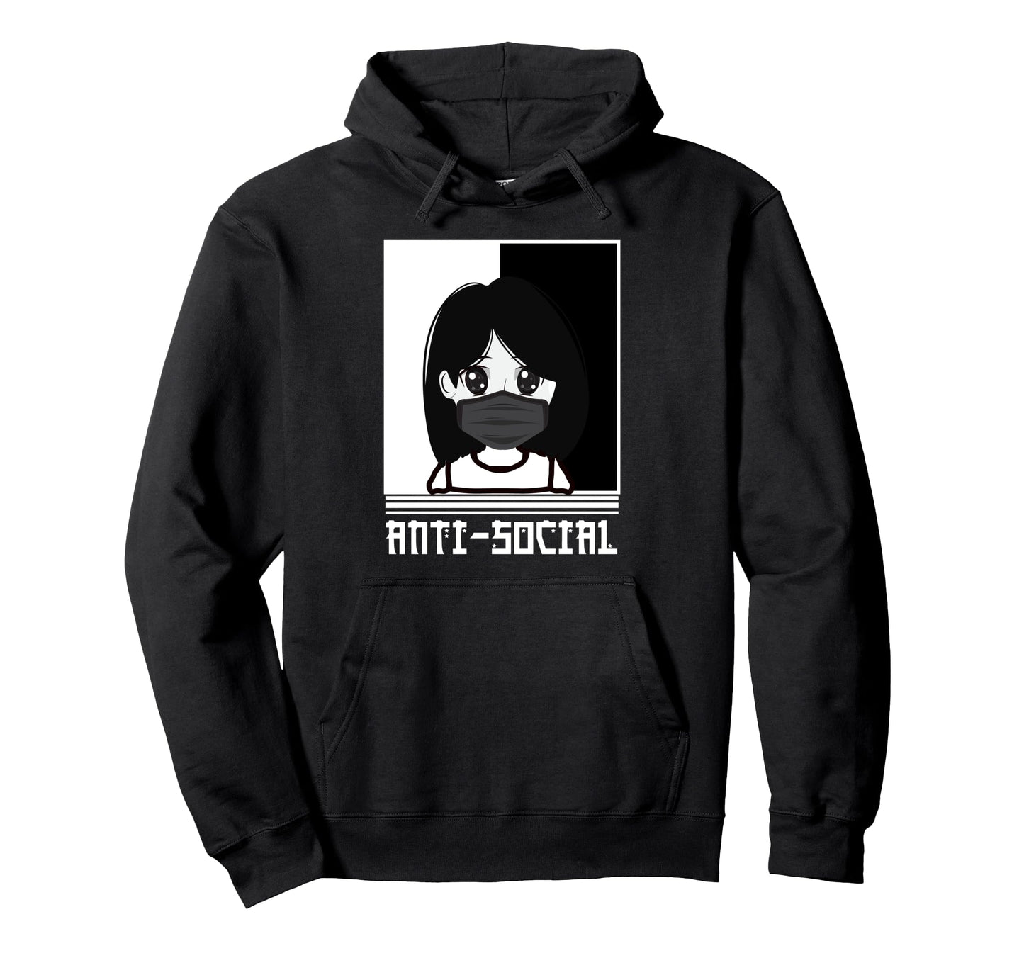 Anti Social Japanese Aesthetic Hoodie - Streetwear Style for Adults