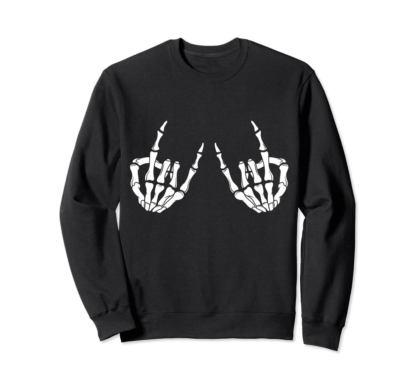 Grunge Alternative Rock Skeleton Sweatshirt - Custom Art Print for Adults