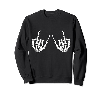 Grunge Alternative Rock Skeleton Sweatshirt - Custom Art Print for Adults
