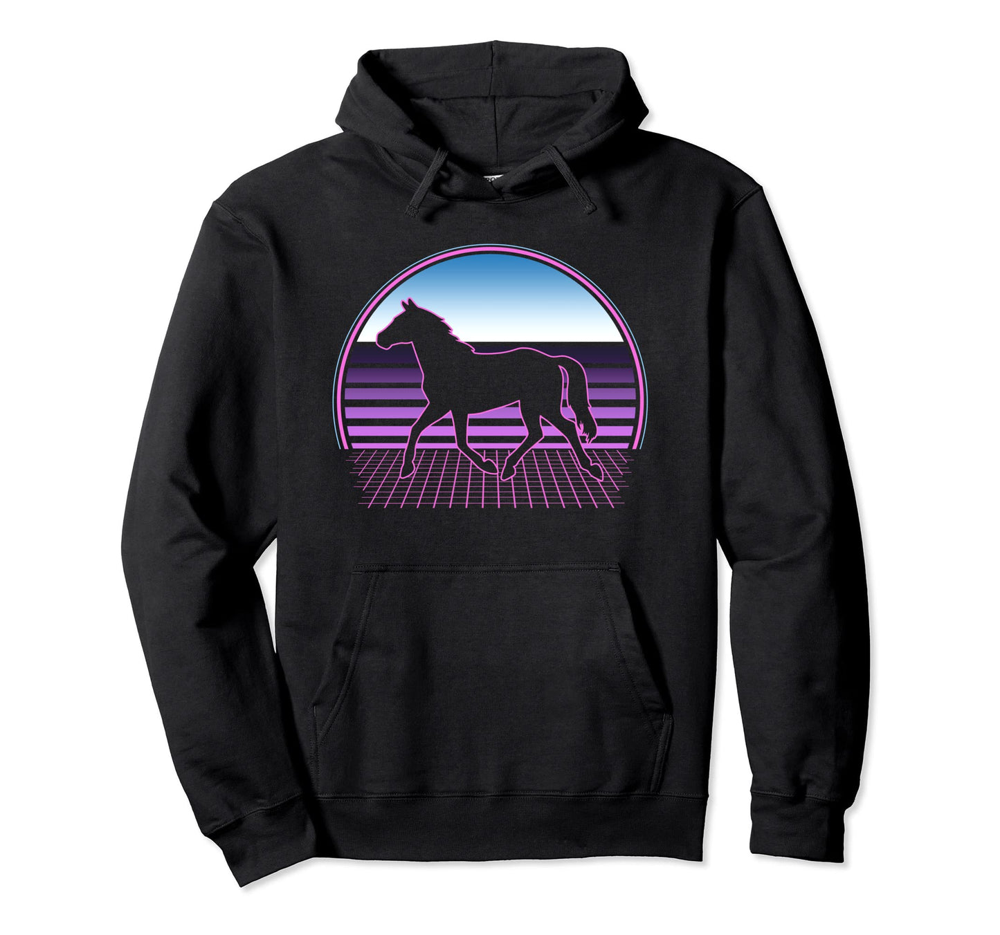 Horse Riding 80S Vaporwave Aesthetic Horse Hoodie - Novelty Apparel Unisex